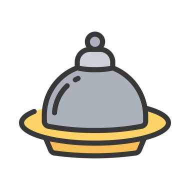 yemek düz simgesi, vektör illüstrasyonu 