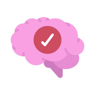 İyi Zihinsel Durum düz simgesi, vektör illüstrasyonu 