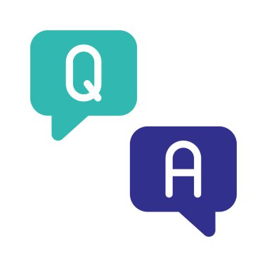 Soru ve Yanıt Web simgesi vektör illüstrasyonu