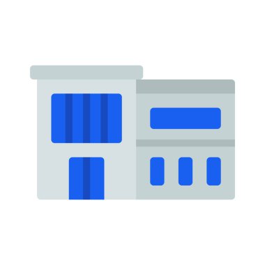 Villa Binası düz simgesi, vektör illüstrasyonu 