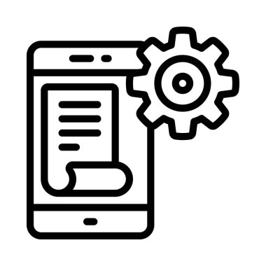 Mobil Politika Yönetimi simgesi çizimi 