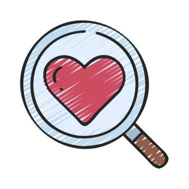arama aşk simgesi, vektör illüstrasyonu  