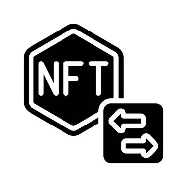 NFT Ticari düz simge, vektör illüstrasyonu 
