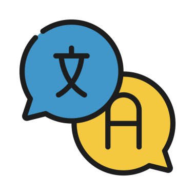 Yabancı Dil Sınıfı düz simge, vektör illüstrasyonu 