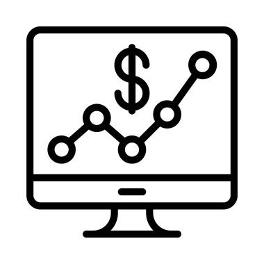Çevrimiçi Stocks simge vektör çizimi tasarımı