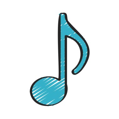 müzik notası ikon vektör illüstrasyonu 