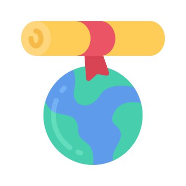 Dünya Eğitim Ağı simgesi, vektör illüstrasyonu                 