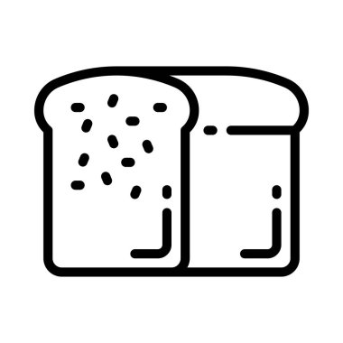 yemek, ekmek simgesi, düz stil