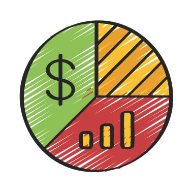 Yatırım Portföy Turta Çizelgesi beyaz arka planda izole edildi. Mali ve iş konsepti.