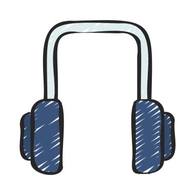 kulaklık simgesi, vektör illüstrasyonu 