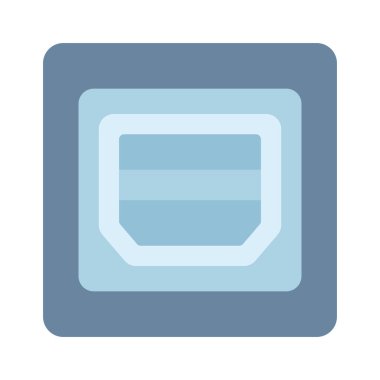 Thunderbolt Portu düz simgesi, vektör illüstrasyonu 