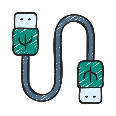 USB kablo simgesi. özet kablo vektörü simgesi 