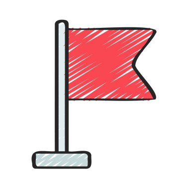 Flag Pole web simgesi vektör illüstrasyonu