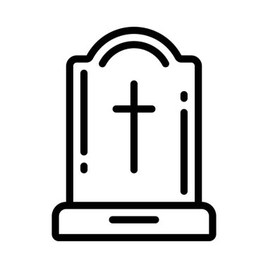 Gravestone web simgesi düz tasarım, vektör illüstrasyonu
