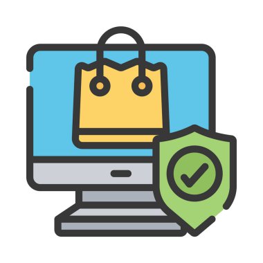 Çevrimiçi Alışveriş Ağı ikon vektör illüstrasyonunu Gizle