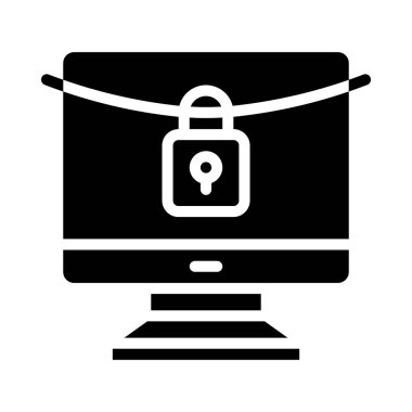 Bilgisayar Güvenlik simgesi, vektör illüstrasyonu 