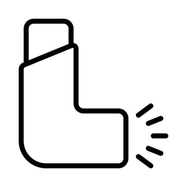 Astım solunum aygıtı düz simgesi, vektör illüstrasyonu 