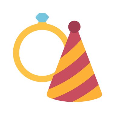 Nişan Partisi düz simgesi, vektör illüstrasyonu 