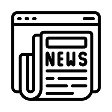 Çevrimiçi Gazete simgesi vektör illüstrasyonu 