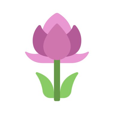 Lotus çiçeği düz renk vektör simgesi