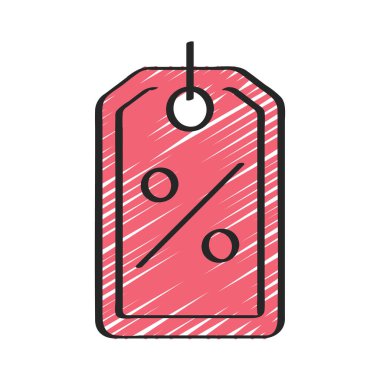 Beyaz arkaplanda alışveriş etiketi simgesi