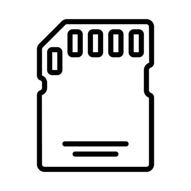 Beyaz arkaplanda SD kart simgesi, vektör illüstrasyonu