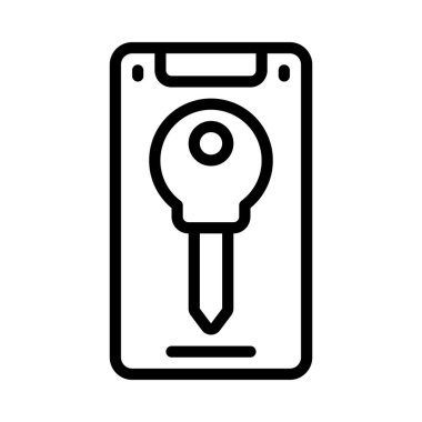 Cep Telefonu Anahtarı Web simgesi vektör çizimi