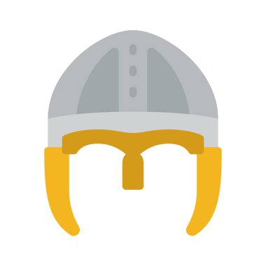 Ortaçağ Savaş Miğferi simgesi, vektör illüstrasyonu    