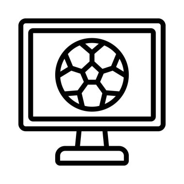 Futbol Filmi düz simgesi, vektör illüstrasyonu 