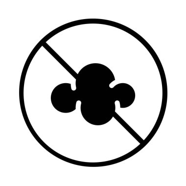 Karbon emisyonları düz simge, vektör illüstrasyonu yok 