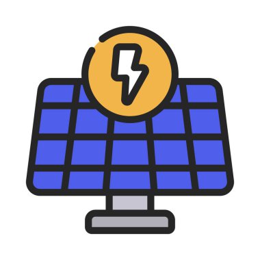 Güneş paneli web simgesi vektör çizimi