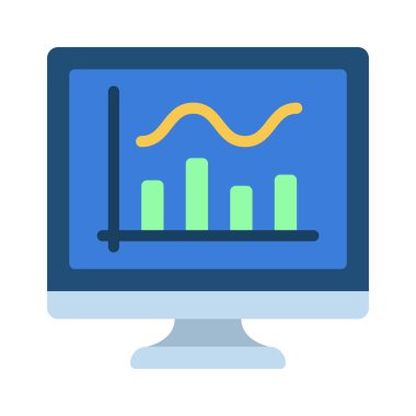  Bilgisayar web simgesi vektör illüstrasyonunda çubuk çizelgesi 