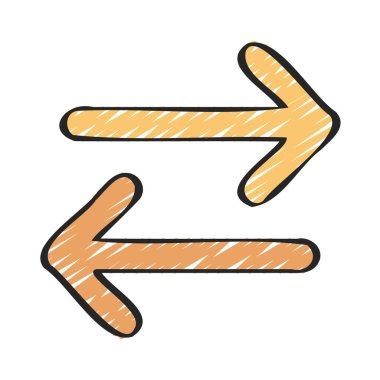 Sağ ve Sol Oklar simgesi beyaz arkaplanda izole edildi. vektör.