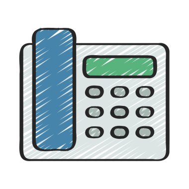 Dikdörtgen Ev Telefonu ikonu vektör çizimi 