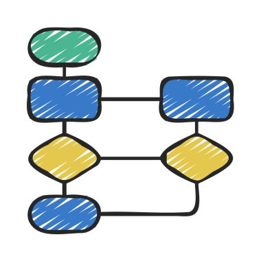 Akış Grafiği ikon vektör illüstrasyonu