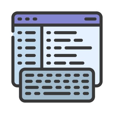 Web simgesi, vektör illüstrasyonu programlanıyor      