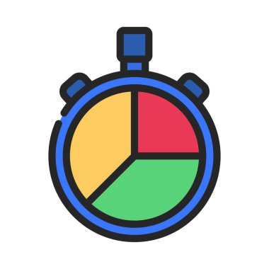 Kronometre Pasta Çizelgesi beyaz arkaplanda izole edildi. Mali ve iş konsepti.