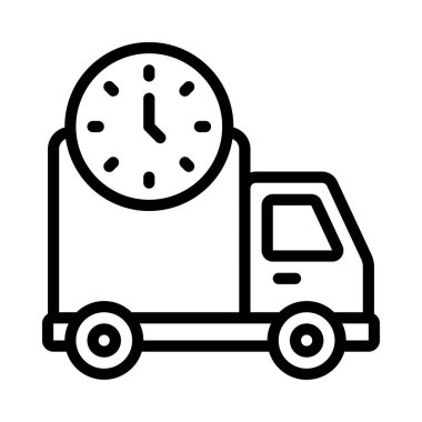 dağıtım kamyonu ikonu vektör çizimi