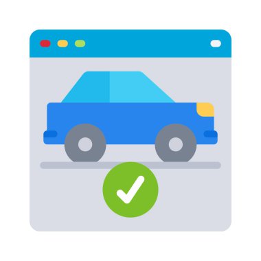 Otomobil Çevrimiçi ikon vektör illüstrasyon tasarımı al