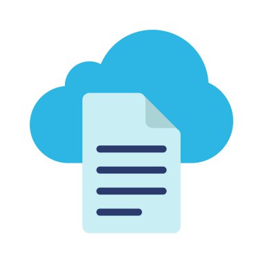 Bulut Belgesi Simgesi, Vektör İllüstrasyonu