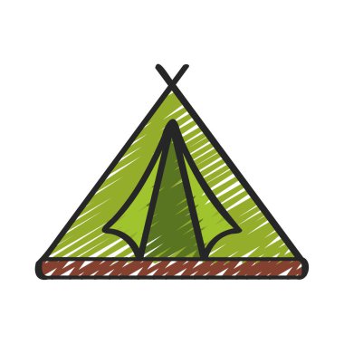 kamp çadırı simgesi, vektör illüstrasyonu 