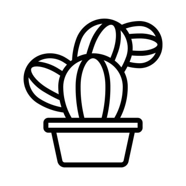 Tavşan Kulağı Kaktüsü düz simgesi, vektör illüstrasyonu