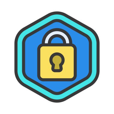 Simge vektörünü kilitle. İnce çizgi işareti. izole edilmiş sınır sembolü çizimi