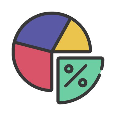 Pie Cart Yüzdesinin vektör çizimi