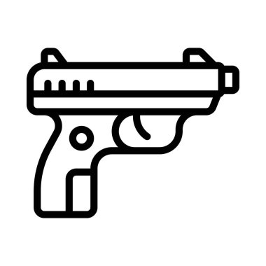 silah vektörü renk çizgisi simgesi