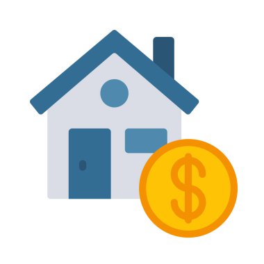 İpotek evi simgesi, vektör illüstrasyonu