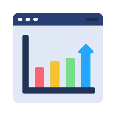  Çubuk Grafik web simgesi vektör illüstrasyonu 