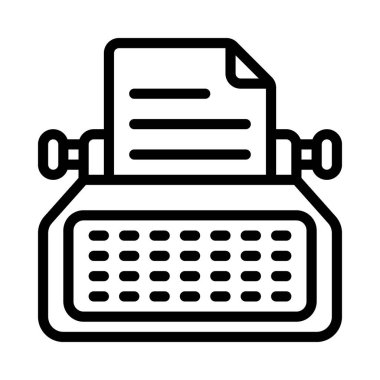 Daktilo web simgesi vektör illüstrasyonu