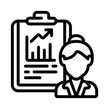 Veri Raporu Yöneticisi simgesi, vektör illüstrasyonu  