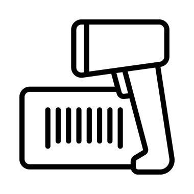 Barkod Tarayıcı Web simgesi vektör çizimi